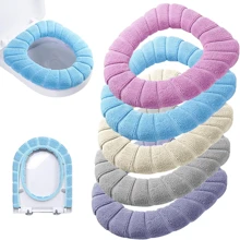 5/10Pack Soft Toilet Seat Covers – Washable & Stretchable – Full Wrap Design For Universal Fit – Cozy & Hygienic – Multi-Color Se - Five Color Set - View 1