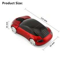 1pc Unique Racing Car Shaped Wireless Mouse, Mini Supercar Style Wireless Optical Mouse, 1600DPI Ergonomic Wireless Gaming Mouse, 2.4GHz Wireless Office Mouse With Car Light, Comes With USB Receiver, Powered By 2xAAA Batteries (Not Included), Suitable For PC, Laptop, Tablet, Great Gift - Multicolor - View 9