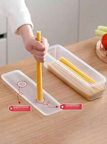 4 piezas Caja pequeña para pasta, recipiente rectangular de plástico transparente blanco para almacenamiento de fideos con tapa - Cajas de conservación de alimentos herméticas, reutilizables y apilables para espaguetis, cereales, aperitivos, refrigerador de cocina, regalo de Navidad/Halloween, material de polipropileno (PP), seguro para el contacto con alimentos