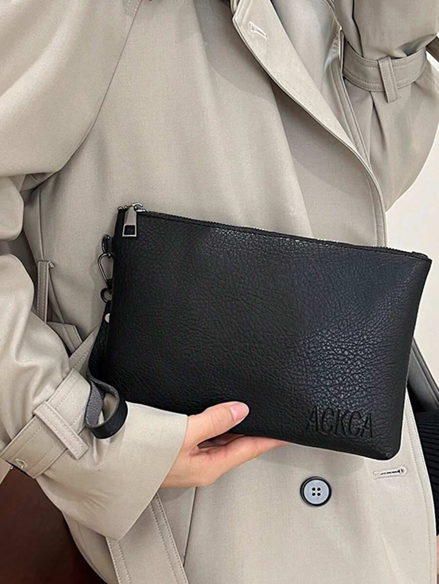 Men's Fashion Stylish Casual Litchi Grain Clutch Bag Phone Bag