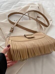 1 Pc New Style Girls' Solid Color Unique Design Magnetic Closure Crossbody Bag With Adjustable Strap, Fashionable And Niche For Daily Commute, Shopping, Outings, And Friend Gifts - A - View 8