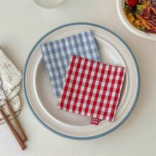 1pc 2-In-1 Square Coaster - Ins Style/Countryside Style, Double-Layered Fabric Insulation Pad, Non-Slip Mat, Decorative Mat, Absorbent Pad, Suitable For Dining Table, Living Room, Bedroom Decor And Use