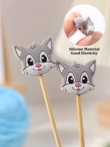 4 件/6 件/8 件/套卡通动物针塞帽，硅胶针头保护器，适用于编织针 - 彩色 - 查看 9