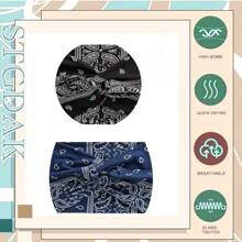 1 pièce/4 pièces Set Bandeau de yoga antidérapant pour femmes avec motif fleur de noix de cajou dans un style bohème, design croisé respirant, essentiel pour le fitness et les sports de vacances