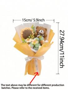 3pcs Handmade Crochet Sunflower Faux Potted Plant, Artificial Eternal Sunflower Pot, Woven Flower Bouquet Decor For Home, Living Room, Dining Room, Bedroom, Office Desk, Dining Table Center, Suitable For Autumn, Back To School, Mother's Day, Valentine's Day, Wedding, Birthday, Anniversary, Great Gift For Coworkers, Mom, Boyfriend And Girlfriend Gifts Graduation - Multicolor - View 13