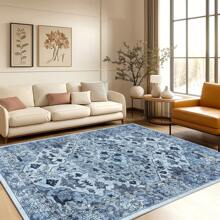 ANPHON ANPHON Vintage Distressed Floral Area Rug  Luxurious Pearl Velvet Machine Washable Non Slip Stain Resistant Aesthetic Floor Covering For Living Room Bedroom Bathroom Kitchen Hallways Entrances