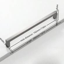 1pc Simple Quadrate Aluminum Alloy Black Brushed Furniture Cabinet Door Handles Drawer Knobs Glass Cabinet Wardrobe Door Pulls Furniture Handle Hardware