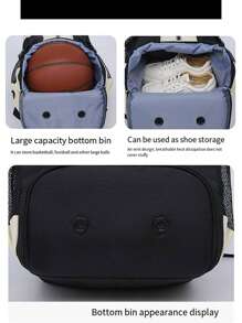 1PC Daily Sports Training Backpack With Large Capacity And Light Weight, Badminton Backpack, Tennis Racket Bag, Basketball Bag, Independent Shoe Compartment, Outdoor Sports Backpack, Contrasting Color Design, Fashionable And Simple, Versatile Backpack, Suitable For Fitness, Yoga, Outdoor Sports, Short-Distance Travel