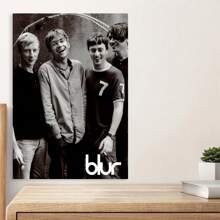 Framed Blur Band Retro Rock Canvas Art, "  Music Poster For Living Room & Music Room Decor