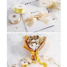 100 Yards Double Sided Ribbon Roll - Cream White - Ivory White - Cherry Blossom Pink - Perfect For Gift Wrapping, Cake Decorating, Bouquet Decorating, DIY Crafts, Wedding Party Accessories, Invitation Packaging (Multiple Sizes Optional)