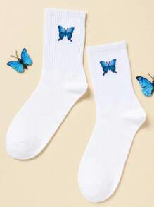 1/3/5 Pairs Mid-Calf Socks In Black And White, Suitable For All Seasons, - Multicolor - View 15