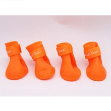 Set da 4 pezzi Scarpe anti-pioggia per cani e gatti di piccola taglia, antiscivolo, impermeabili, stivali di gomma per uso esterno, accessori per animali domestici