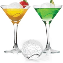 4-Cavity Round Diamond Ice Hockey Mold, Handmade Ice Hockey, Used For Whisky, Cocktails, Bourbon, With Funnel, Used For Parties, Family Bars, Bartenders (Black).