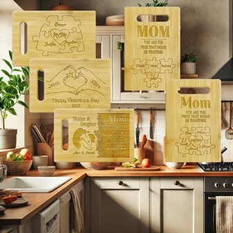 Personalized Bamboo Cutting Board - Unique Gift For Him Her Couple Birthday Gift Valentine's Day Gift Wedding Anniversary Gift,Personalized Mother's Day Gifts For Mom From Son Daughter,Funny Cutting Board