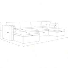 Oversized Modular Sectional Sofa Set,  Extra Large U Shaped Couch With Reversible Chaise Modular Sectional Couch,146 Inch Width,6 Seat Modular Sofa With Storage Ottomans, Moss Green