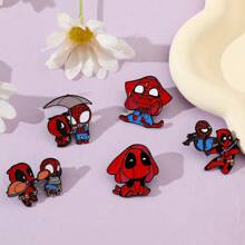 Disney 1/5 Pcs Cute Cartoon Character Brooch Set Creative Bundling Spider Man Deadpool Enamel Pin Backpack Clothing Jewelry Metal Badge Accessories Gifts For Friends