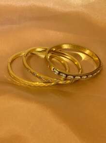 1pc Luxury Zirconia Stainless Steel Vacuum Plated Non-Fading Bracelet, Elegant & Unique Design Suitable For Women, Party, Engagement, Gift