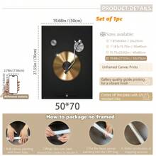 1 件，帆布挂画，带框装饰画，海报，墙壁艺术，复古金唱片帆布艺术印刷品，客厅、卧室、办公室墙壁装饰 - 独特的音乐主题海报，防水，完美的礼物创意，房间装饰