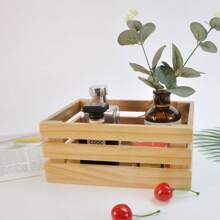 1pc 20*15*8.5cm Bamboo Home Storage Box, Can Be Used As Makeup Organizer, Bathroom Storage Box, Multi-Scene - Beige - View 5