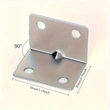 Stainless Steel Straight Angle Brackets, 90 Degree L-Shape Metal Connectors, Heavy Duty Right Angle Supports For Wooden Furniture, Suitable For Furniture And Shelf Construction, Screws Not Included