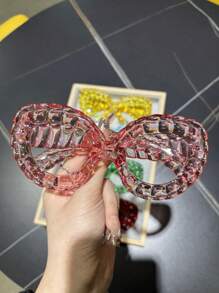 1pc Plastic Frame Oversized Colorful Transparent Fashion Clear Lens Glasses, Classic Luxury Design, Suitable For Both Men And Women, Y2K Vintage Party Glasses Style For Summer Travel Street Photography Festival Gifts