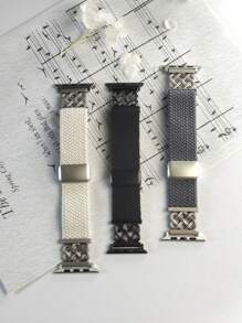 Celtic Knot Braided Stretchy Bands With Metal Buckle Compatible With Apple Watch, Chinese Band Knot For Apple Watch Band 38mm 40mm 41mm 42mm 44mm 45mm 46mm 49mm Women Men, Adjustable Quick-Release Nylon Solo Loop Elastic Straps For Apple Watch Series 10 9 8 7 6 5 4 3 SE Ultra