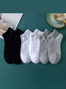 White Boat Socks 6 Pairs (Polyester)