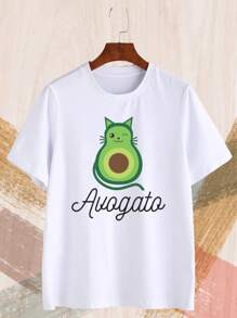 Playera Dama Aguacate Avogato - Blanco - Ver 1