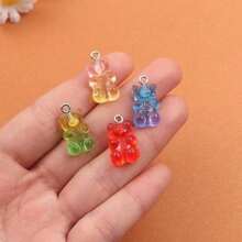 10/30/60pcs Multi-Color Resin Animal Bear Ombre Pendant, Candy Shaped Pendant Charm For DIY Bracelets Necklaces Earrings Keychains Jewelry Making - Bear - View 8