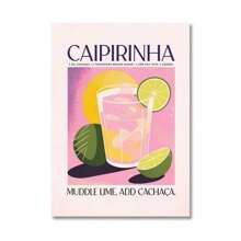 1pc Cartoon Cocktail Drinks Negroni Daiquiri Posters Retro Mojito Canvas Prints Wall Art Painting Pictures Bar Kitchen Home Decor No Frame