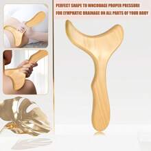 木疗按摩工具淋巴引流按摩器塑身工具适用于哥伦比亚按摩师、抗脂肪团、刮痧、淋巴引流、脂肪团、背部抓挠器、学校、返校、旅行、旅行必需品、家居必需品、水疗、按摩工具、按摩、按摩器、水疗 - 杏色 - 查看 1