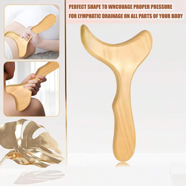木疗按摩工具淋巴引流按摩器塑身工具适用于哥伦比亚按摩师、抗脂肪团、刮痧、淋巴引流、脂肪团、背部抓挠器、学校、返校、旅行、旅行必需品、家居必需品、水疗、按摩工具、按摩、按摩器、水疗