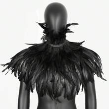 Man Feather Shawl Angel Scarf Artificial Feather Cape Shawl Shrug Shoulder Wrap Collar Cocktail Evening Dress Clothing For Prom Wear Punk Gothic Halloween Party Scarf Simulated Feathers