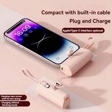 Mini carregador portátil de 5000 mAh compatível com 16/15/14/13/12/11/XR/XS/X/8/7/6, com certificação MFi, ultracompacto, 20 W, PD, carregamento rápido, bateria pequena e fofa