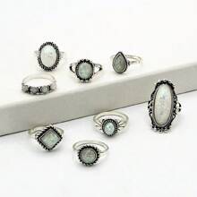 26 stuks diverse turquoise ringen in Boheemse stijl, geschikt voor casual gebruik, willekeurige mix