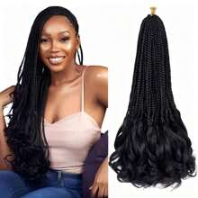 French Curly Braiding Hair Wigs 14 Inch Stretched Bouncy Braiding Hair Wavy Braiding Hair Synthetic Hair Extensions