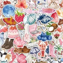 SCXXBSW 50 pezzi Adesivi divertenti e raffinati con motivi cartoni animati ad acquerello per decorare diari, bagagli, chitarre, taccuini, impermeabili