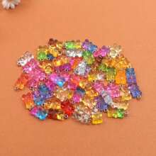 10/30/60pcs Multi-Color Resin Animal Bear Ombre Pendant, Candy Shaped Pendant Charm For DIY Bracelets Necklaces Earrings Keychains Jewelry Making - Bear - View 9