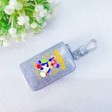 Car Key Bag Uniform Car Key Storage Bag Creative Keychain Blingbling Car Key Protector Secure Zipper Closure Protector Stylish Waist Pocket Car Key Protector Unisex For Women Mini Wallet,1pc Black & Gold PU Leather Car Key Case - Multicolor - View 66