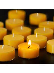 48/36/24/12/10 Stück Bienenwachskerzen, 4 Stunden Brenndauer, rauchfreier sauberer Abbrand Bienenwachskerzen für Aromatherapie, Luftreinigung, Spa-Entspannung, Heimdekoration, Hochzeit