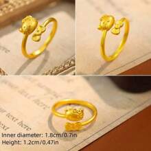 Sanrio 1 pièce Bague chat chat avec décoration de nœud cristal couleur or Sanrio
