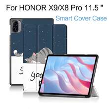 Apple 1 Pc Kitten Case For HONOR Pad X9/X8 Pro 11.5 Inch (HLN-W09)2023 Tablet Holder PU Leather Stand Back Smart Cover Case
