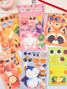 24 PIEZAS de pegatinas de la serie de disfraces de animales, que incluyen gatos, abejas, zorros y otros estilos, adecuadas para materiales de scrapbooking DIY, maletas, tazas, fundas de teléfono y otras pegatinas autoadhesivas