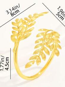 1 Stück goldfarbener blattförmiger einfarbiger Serviettenring, polierter Eisengussring, geschnitztes Cut Out Design, Weihnachts- und Tischdekoration