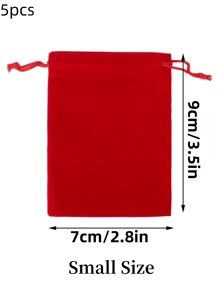 10/20pcs Velvet Bags With Drawstring, Velvet Bags Christmas Wedding Jewelry Bags Red Gift Bags Party Gifts Festival Supplies, Suitable For Gift Packaging, Suitable For Various Festival Parties, Mother's Day Gifts (3 Inches * 4 Inches)