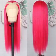 13X4 Pink & Brown Lace Front Wigs Pre Plucked Soft Free Part Long Straight Wigs Glueless Pink Skunk Stripe Wig Wear And Go Wig Heat Resistant Fiber Hair Synthetic Lace Front Wigs For Fashion Women For Daily Christmas Party Cosplay Use - 挑染金色 - 查看 5