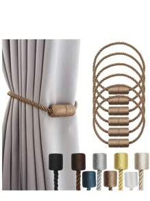 2 Pieces Retro Style Magnetic Curtain Tie-Plastic Elegant Rope Tie-Strong Magnetic Curtain Clip, Suitable For Living Room, Bedroom, Home And Office.