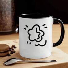 [Mok met ster en zon] 1 stuk creatieve en unieke keramische koffiekopjes, ideaal voor sap, melk, koffie - perfect verjaardags- en vakantiecadeau voor familie, cadeau voor hem, grappige mok, geschikt voor kantoormiddagthee, koffiekopje, geschikt voor thuisontbijt, melkkopje, beker voor koude dranken, mok, waterkopje, melktheekopje, bierkopje, herbruikbaar keramisch materiaal, ook geschikt voor creatieve feestcadeaus.