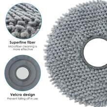 8 Pack Mop Pads For Roborock Q Revo/Qrevo S/Qrevo Pro/Qrevo Plus/Qrevo Master/Qrevo Slim/Qrevo Curv/Qrevo Edge/Qrevo MaxV/Saros 10R Robot Vacuum Cleaner, Spin Cleaning Pads Replacement Accessories Set - Grey - View 2