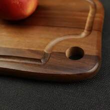 1pc Acacia Wood Outdoor Cutting Board, Portable Camping Chopping Board, Small Kitchen Cutting Board With Hanging Hole And Juice Trough, Can Cut Meat, Vegetables, Fruits, Bread, Perfect Kitchen Tool For Outdoor & Camping